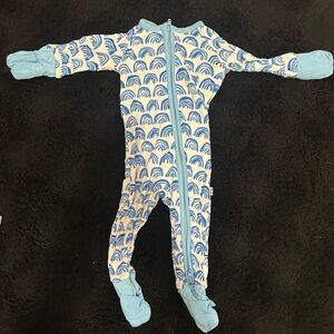 Little sleepies blue rainbow zippy